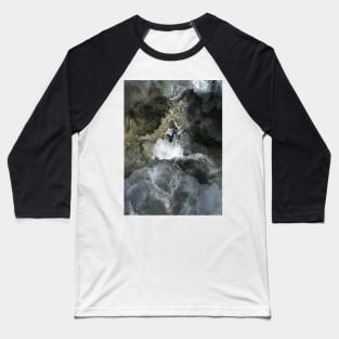 Abstract art in black, grey and gold Baseball T-Shirt